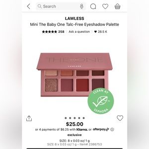 Lawless the baby one eyeshadow palette